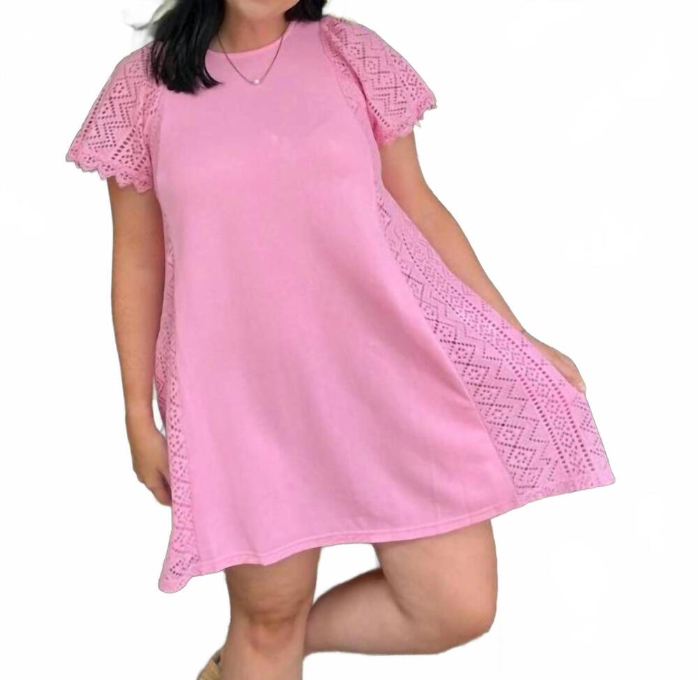NEW J.NNA eyelet sleeves dress in pink